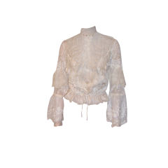 Vintage 1970's Blouse of Mixed Lace Made in the Victorian Style