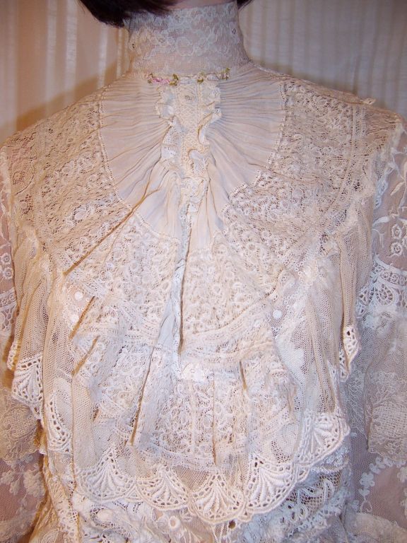 1970's Blouse of Mixed Lace Made in the Victorian Style 2