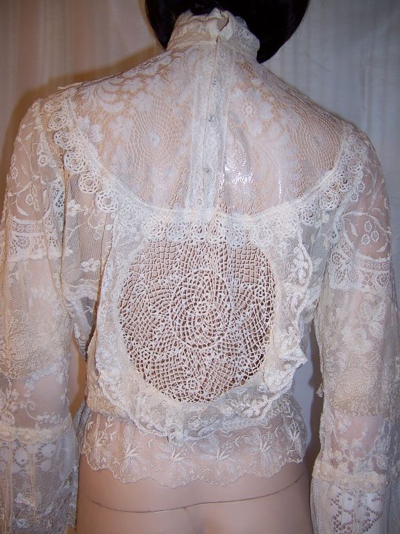 1970's Blouse of Mixed Lace Made in the Victorian Style 3