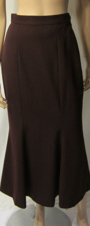 OMO Norma Kamali Long Brown Woolen Skirt