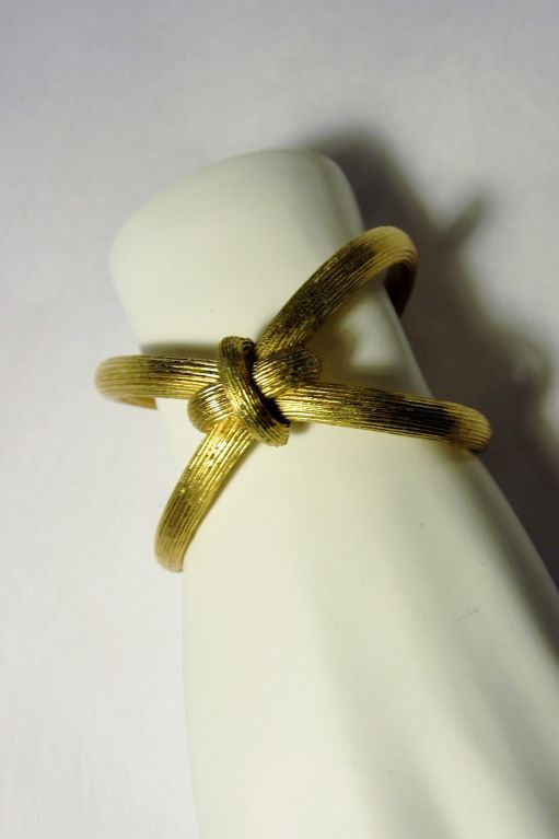 Trifari Gold-Toned Knotted, Clamper Bracelet