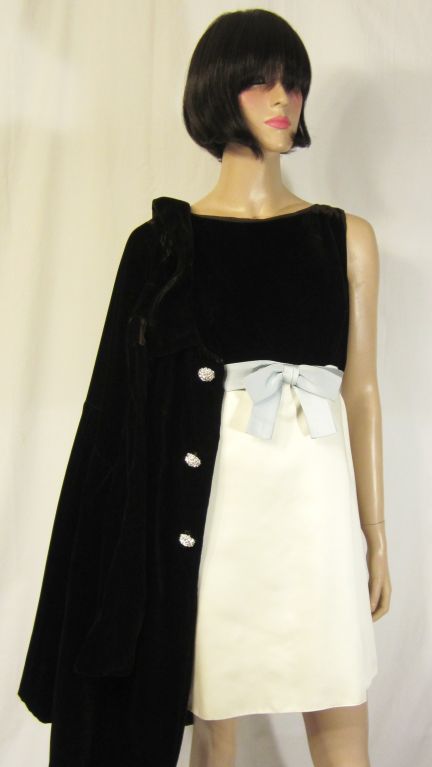 Stunningly Beautiful Sleeveless Dress/Matching Brown Velvet Coat