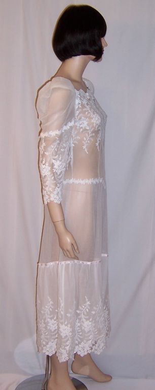 Exquisite Gown Made from Turn of the Century  Embroidered Lace