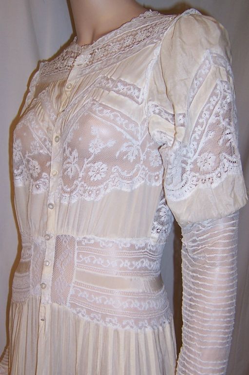 Edwardian Pale Yellow Silk, Museum Deaccession, Gown 6