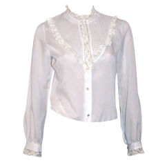 Custom-Made Blouse, Victorian Style- Retro  Lace & Pintucking