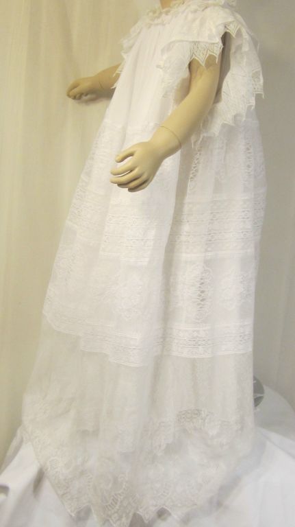 Breathtakingly Beautiful & Heavenly Child's Antique Lace Gown In Excellent Condition For Sale In Oradell, NJ