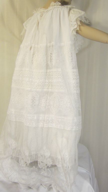 Women's Breathtakingly Beautiful & Heavenly Child's Antique Lace Gown For Sale