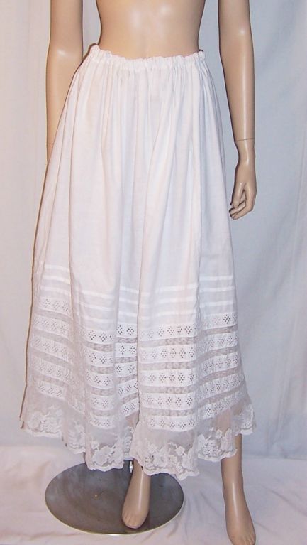 Civil War Era Batiste Petticoat with Valenciennes & Alencon Lace