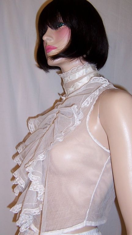 Gorgeous Victorian Sleeveless Jabot Made of English Netting/Lace For Sale 2
