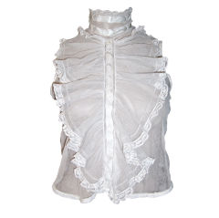 Antique Gorgeous Victorian Sleeveless Jabot Made of English Netting/Lace