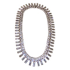Large Clear Rhinestone Necklace by "The Show Must Go On"