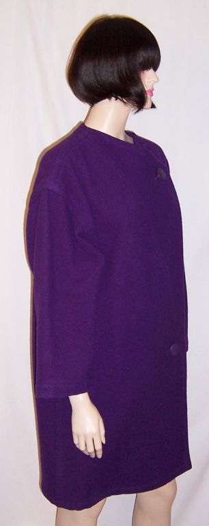 Women's Krizia poi-Aubergine/Eggplant  Woolen Coat For Sale