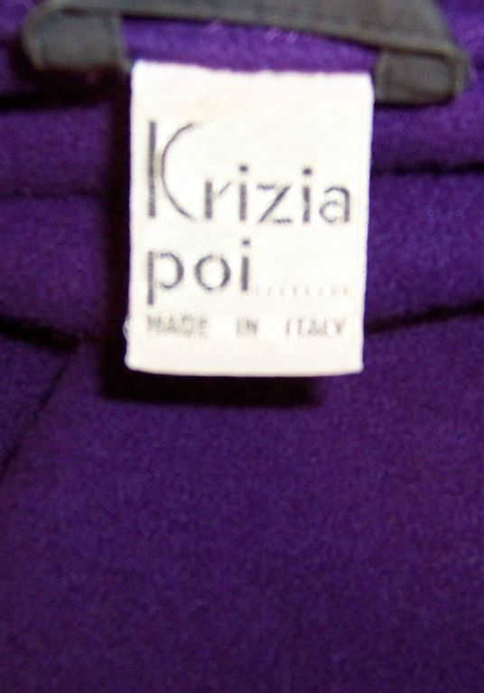Krizia poi-Aubergine/Eggplant  Woolen Coat For Sale 2