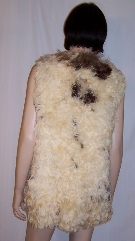 Vintage Curly Mongolian Lamb Vest For Sale 1