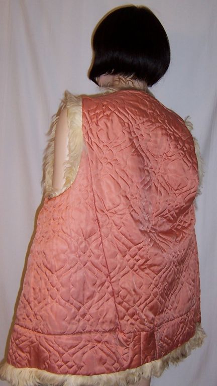 Vintage Curly Mongolian Lamb Vest For Sale 3