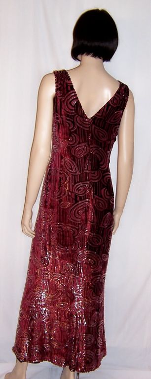 Amazingly Beautiful Escada Voided Silk Velvet Gown For Sale at 1stDibs