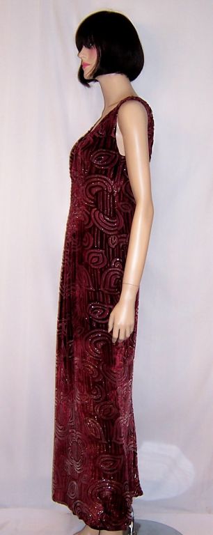 Amazingly Beautiful Escada Voided  Silk Velvet Gown For Sale 2
