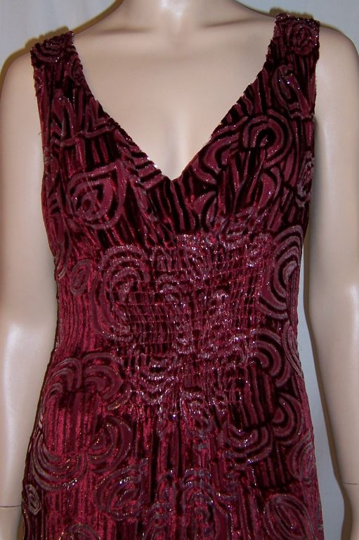 Amazingly Beautiful Escada Voided  Silk Velvet Gown For Sale 3