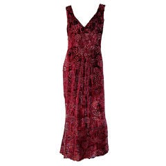 Amazingly Beautiful Escada Voided Silk Velvet Gown For Sale at 1stDibs