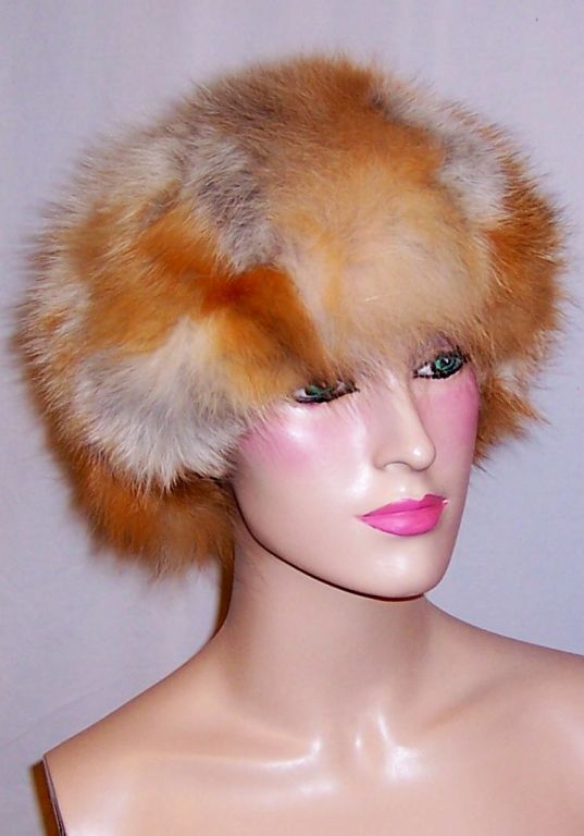 Luxurious Red, Gray, and White Fox Hat