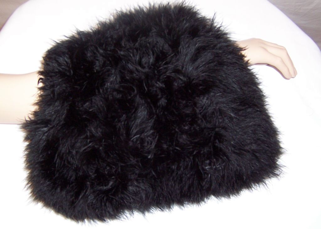 Fanciful Black Feathered Muff