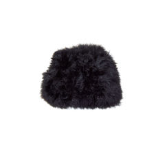 Vintage Fanciful Black Feathered Muff