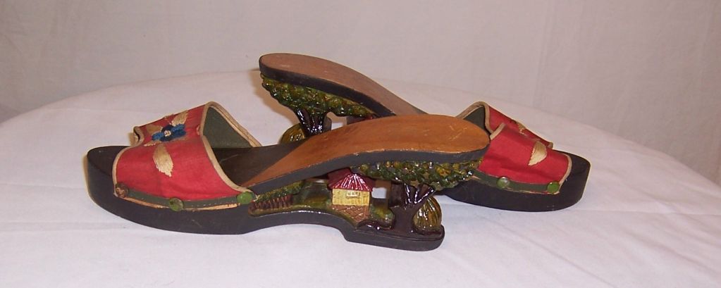 1940's Hand-Carved Wooden Shoes from the Philippines For Sale at ...