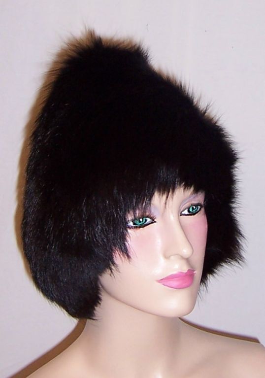 A Stunning Black Fox Pixie Fur Hat