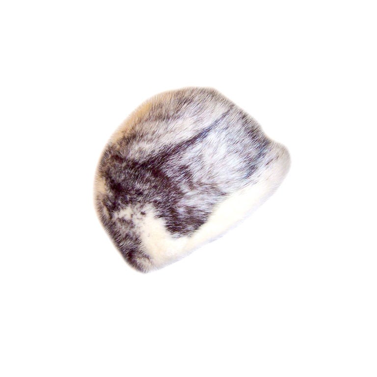 Mr. John Fabulous Furs Stylish Black & White Mink Hat For Sale