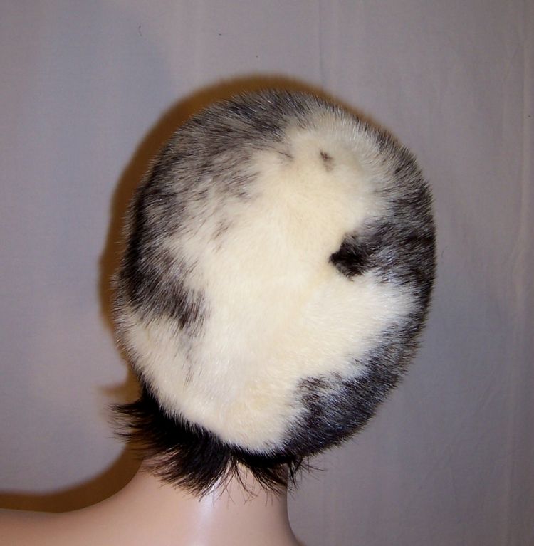 Mr. John Fabulous Furs Stylish Black & White Mink Hat For Sale 1