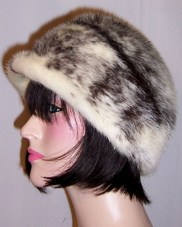 Mr. John Fabulous Furs Stylish Black & White Mink Hat For Sale 2