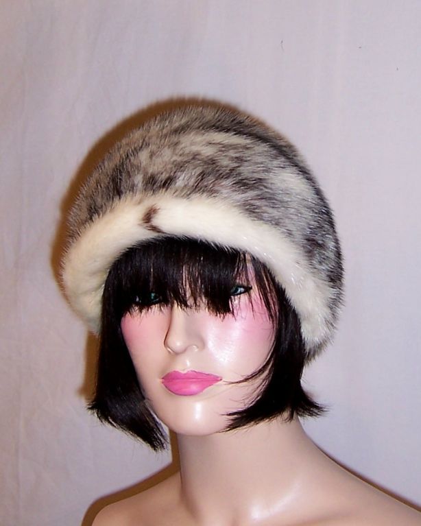Mr. John Fabulous Furs Stylish Black & White Mink Hat For Sale 3