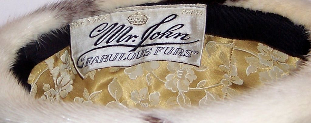 Mr. John Fabulous Furs Stylish Black & White Mink Hat For Sale 4