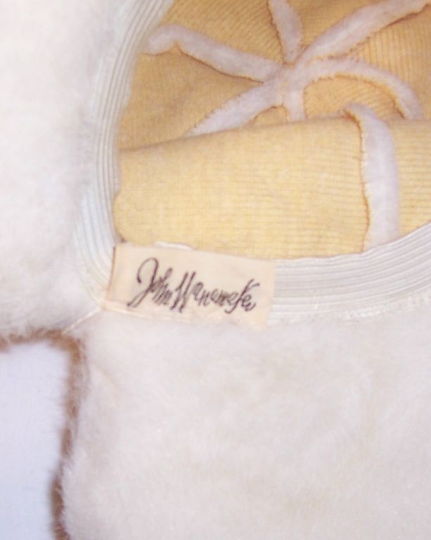 Unusually Large White, Wide Brimmed Faux Fur Hat-John Wanamaker For Sale 4