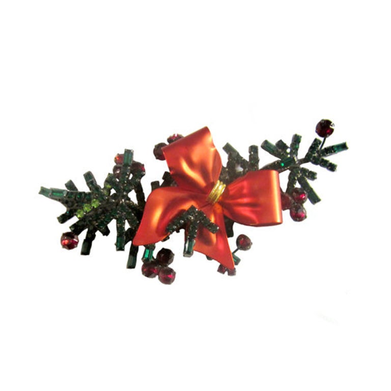 Over-Sized Holiday Brooch by Lawrence Vbra For Sale