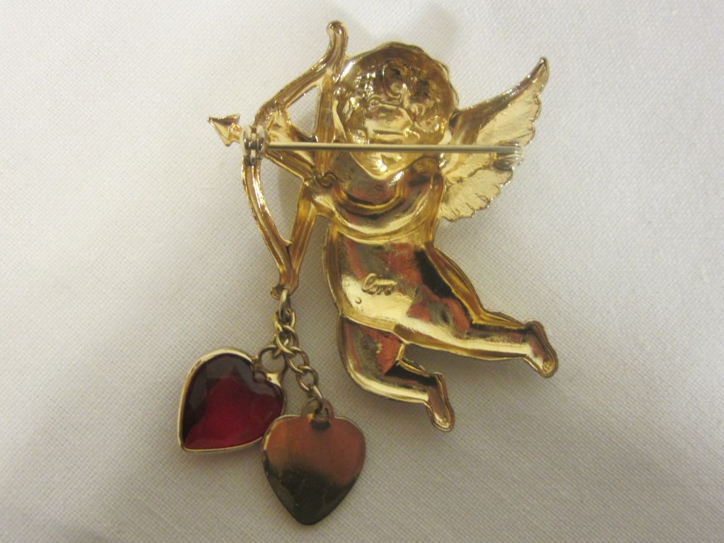 Women's Coro Gold-Toned Cupid Brooch  For Sale