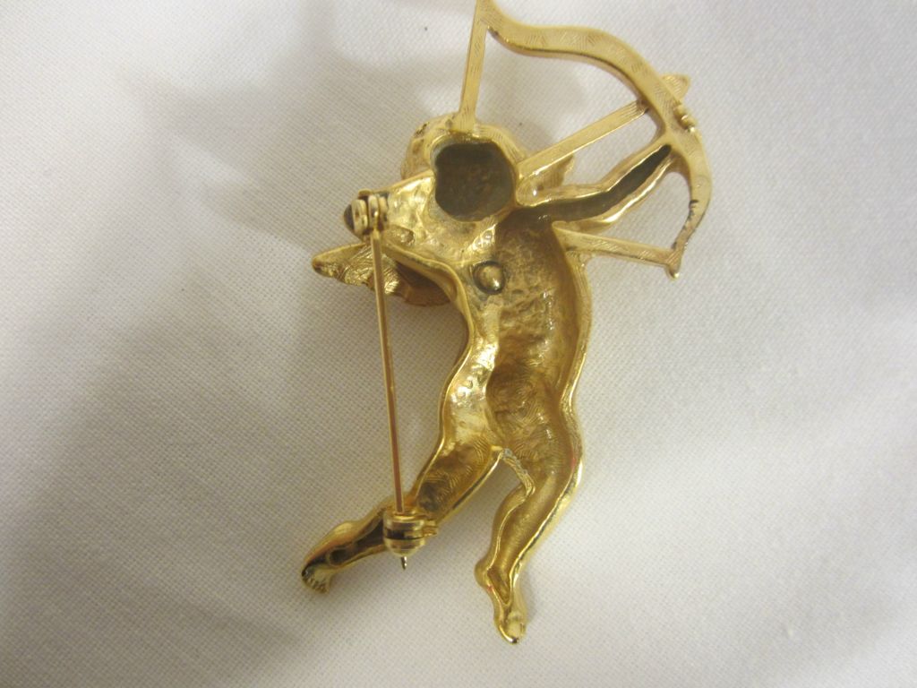 Women's Charming Cupid, Roman god of Love,  Brooch For Sale