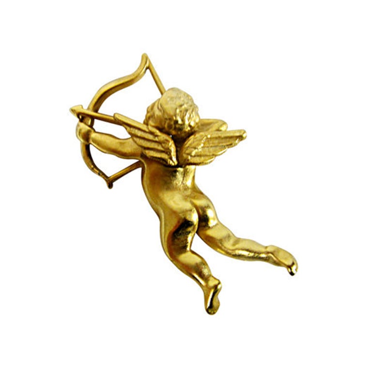 Charming Cupid, Roman god of Love,  Brooch For Sale