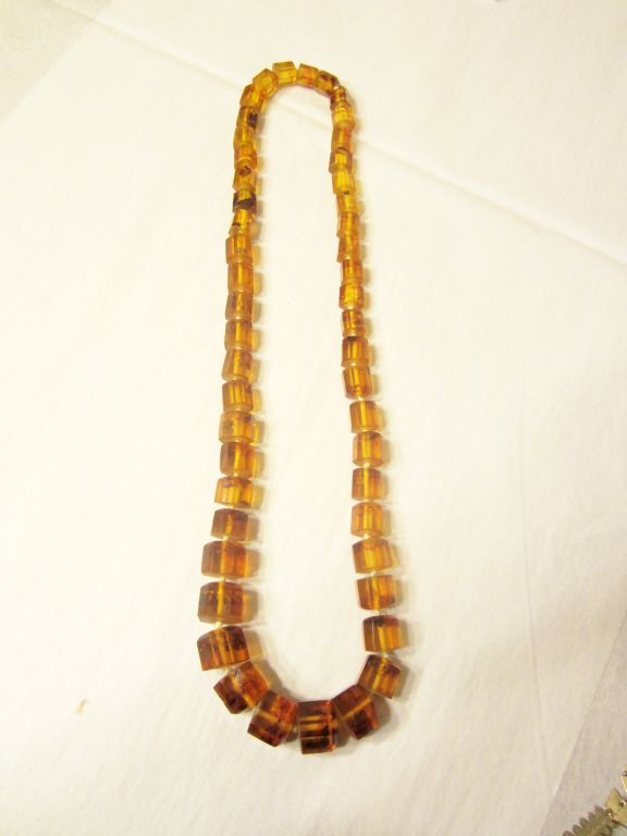 Striking Natural Amber Hand-Knotted, Beaded Necklace