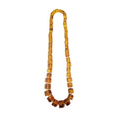 Striking Natural Amber Hand-Knotted, Beaded Necklace