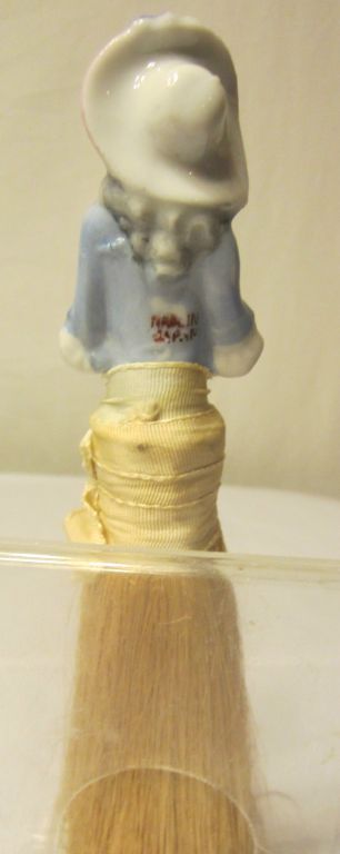 Women's 1920's Half Doll Porcelain Hat Brush or Boudoir Brush For Sale