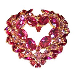Over-sized Heart Brooch by David Mandel/ "The Show Must Go On"