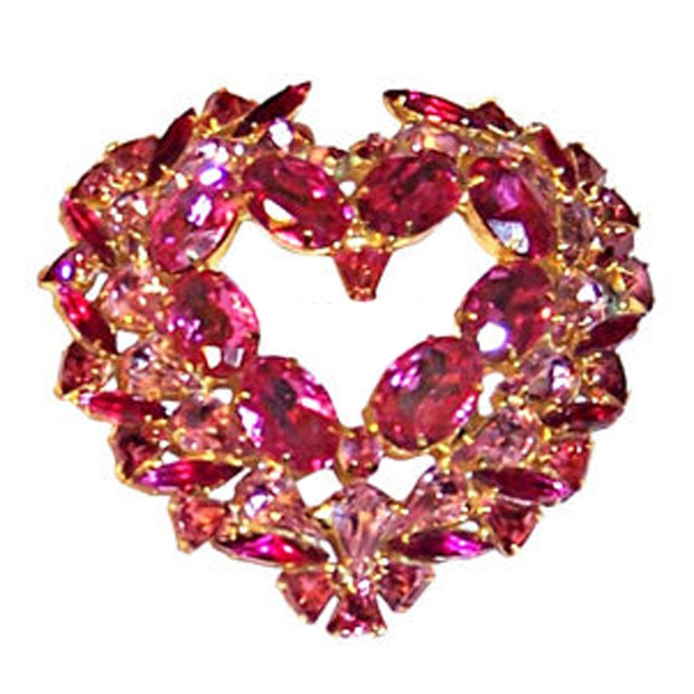 Over-sized Heart Brooch by David Mandel/ "The Show Must Go On" For Sale