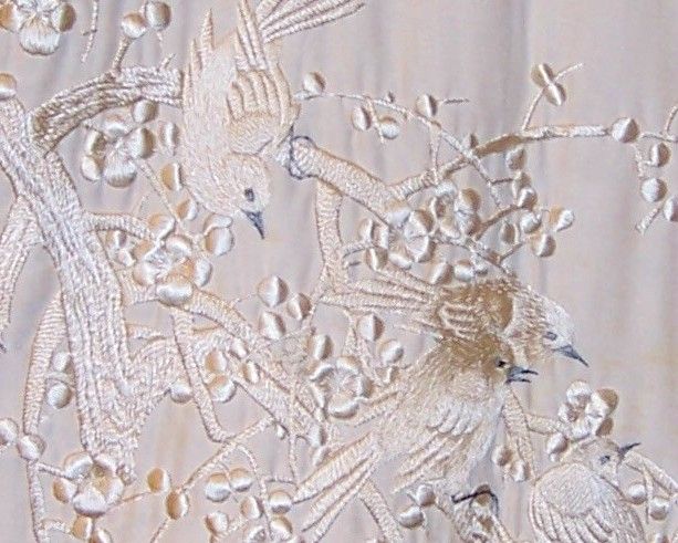 1920's Japanese Hand-Embroidered, White on White Robe For Sale 3