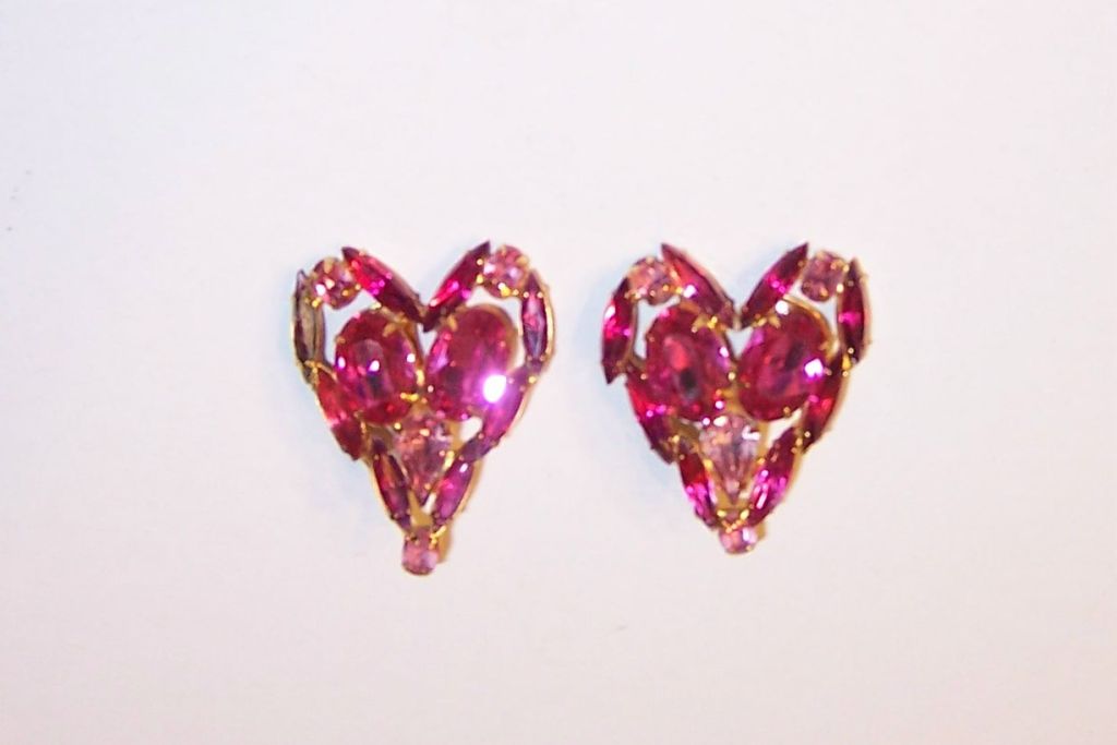 Pink  Heart-Shaped Earrings by David Mandel/
