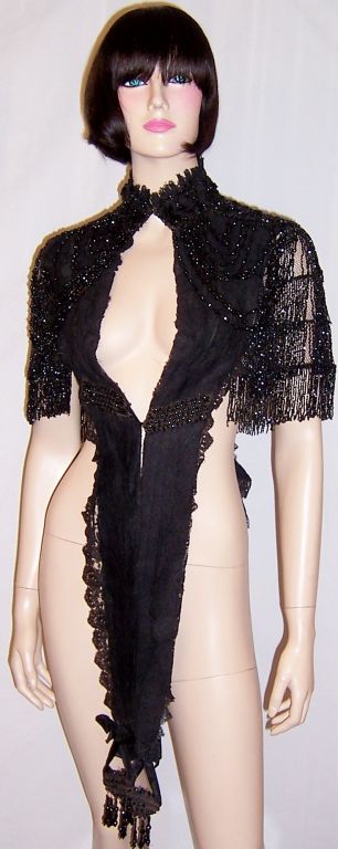Victorian Black Lace & Jet Beaded Mantle/B.Altman & Company