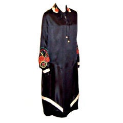 Antique Black Silk  "In the Style of Poiret"   Dress