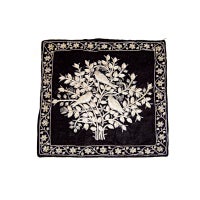 Vintage Extraordinary Indian Pillow Cover/Silver Metallic Embroidery