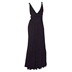 Used Black Sleeveless Gown with Sensual, Sleek Silhouette-Vera Wang
