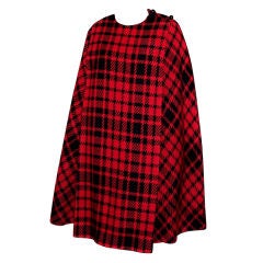 1960's Plaid Cape & Skirt Ensemble